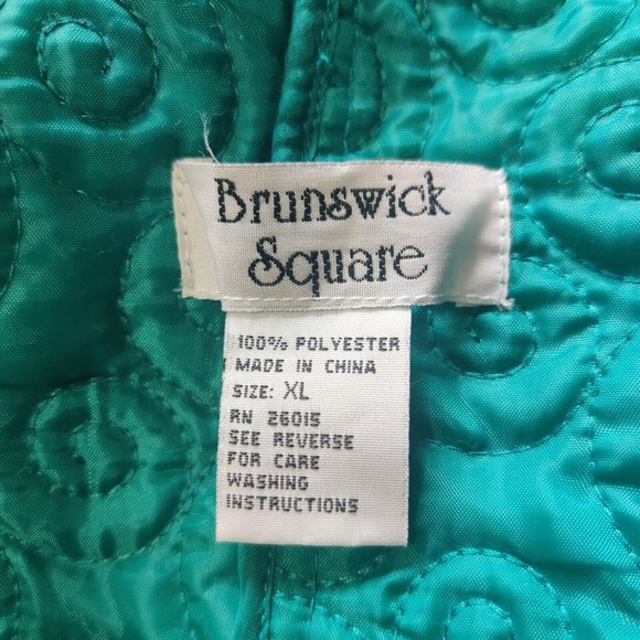 Brunswick Square Women's Teal Vest XL Full Zip Swirl Design - Picture 4 of 6
